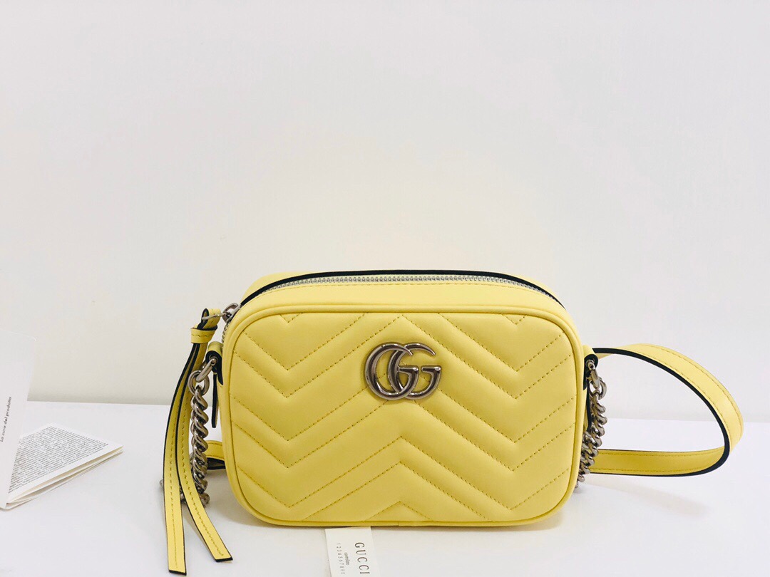 Marmont Matelasse Mini Shoulder Bag 448065 Yellow